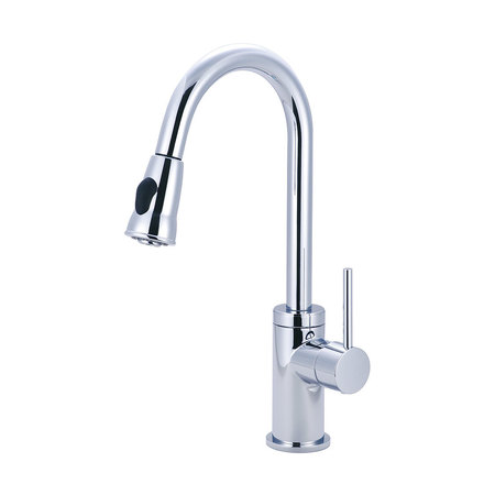PIONEER FAUCETS Single Handle Pull-Down Kitchen Faucet, Compression Hose, Chrome, Overall Height: 17.63" 2MT250
